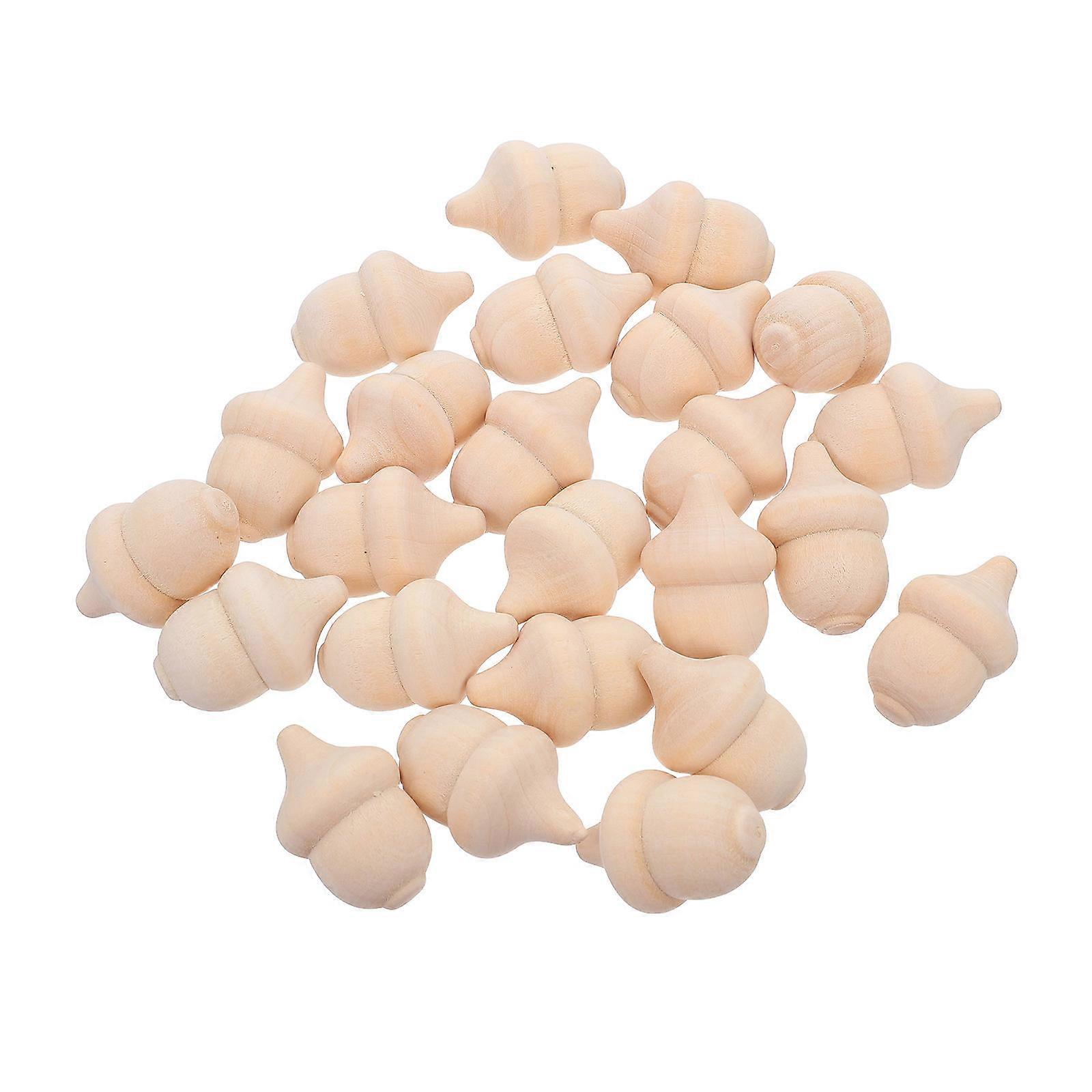 Mini Wooden Acorn for DIY Crafting with 90Pcs Unfinished Wood Toys