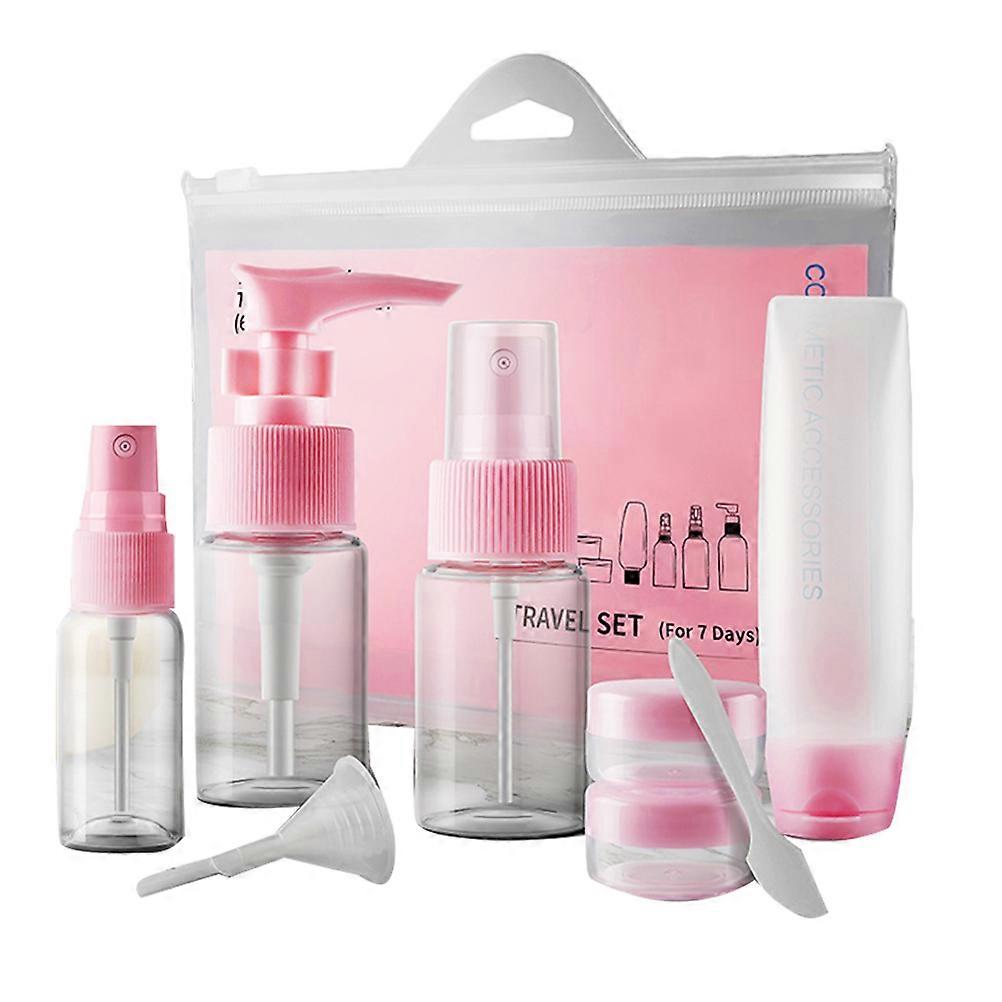Portable Travel Toiletry Bottles Set for Storage Use 27Pcs Pink Containers