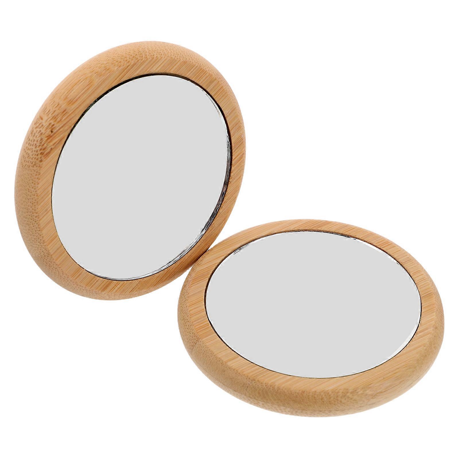Mini Compact Mirror 2Pcs Small Handheld Mirror Round Lightweight Design for Girls Suitable for Travel and Quick Touch-ups