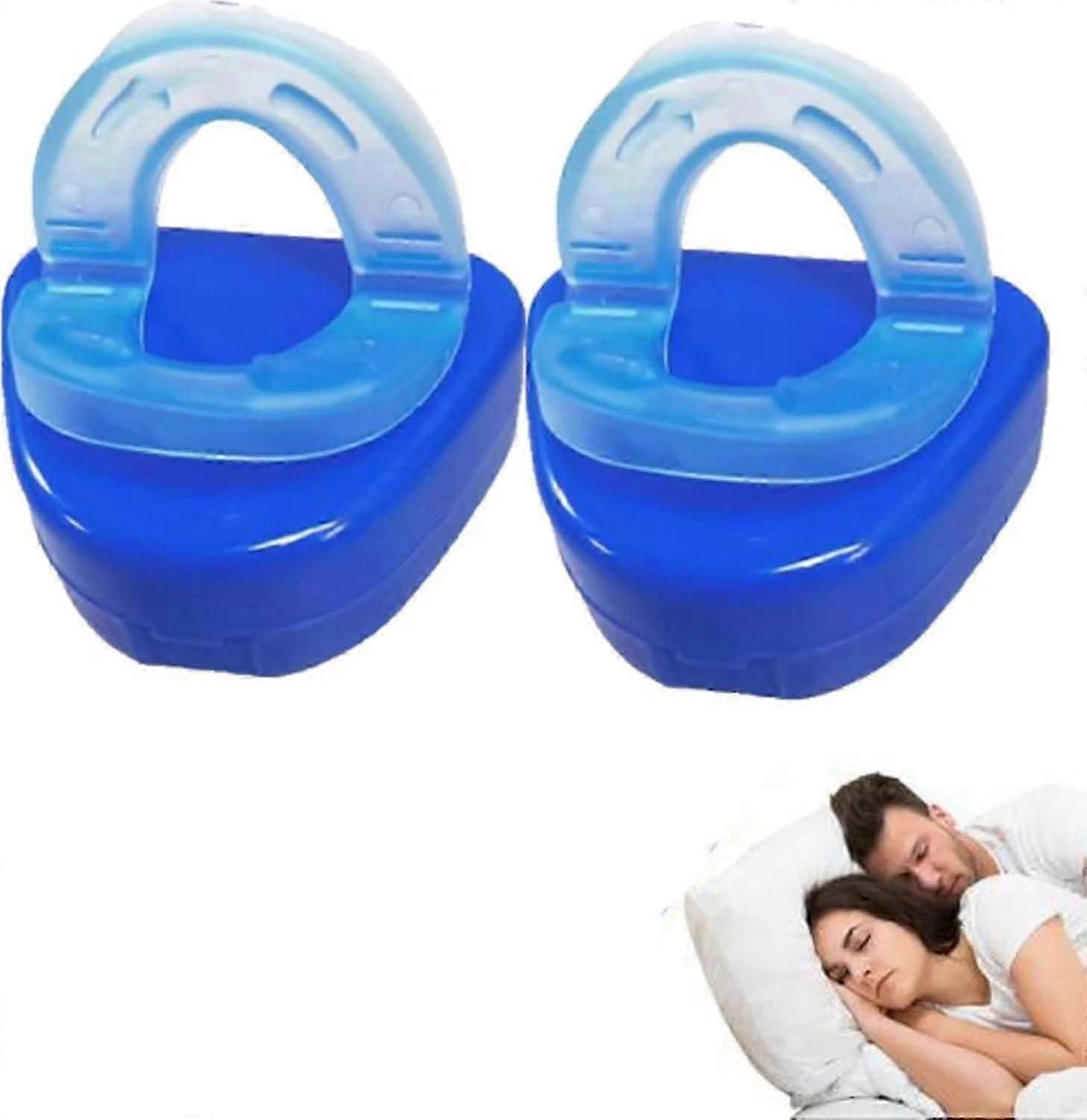 Anti Snoring Mouthpiece Set of 2, Adjustable Snoring Splints, Mouth Guard for Sleep Apnea, Comfortable BPA-Free Material