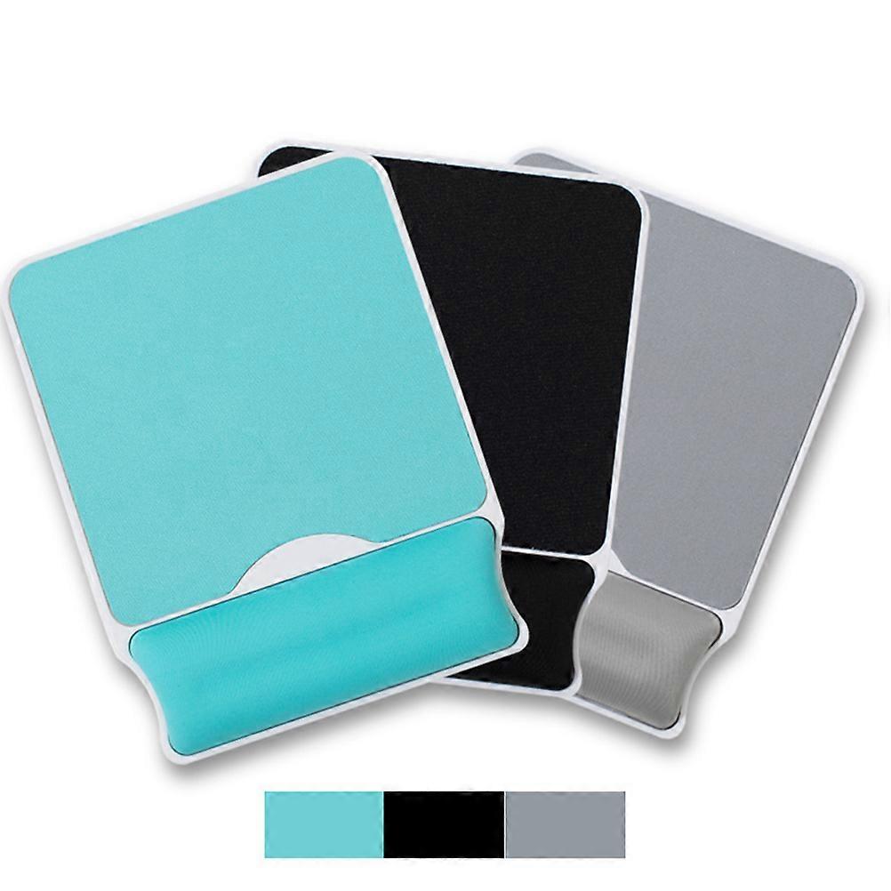 Wrist Support Mouse Pad Cushion 2Pcs Simple Shape For Computer Use In Black Color Reducing Fatigue