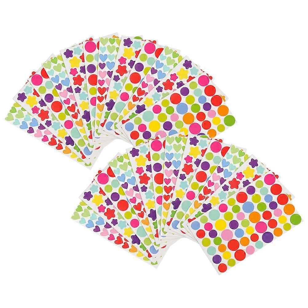 Five Pointed Star Sticker Circle Dot Stickers For Daily Life Classification 60 Sheets