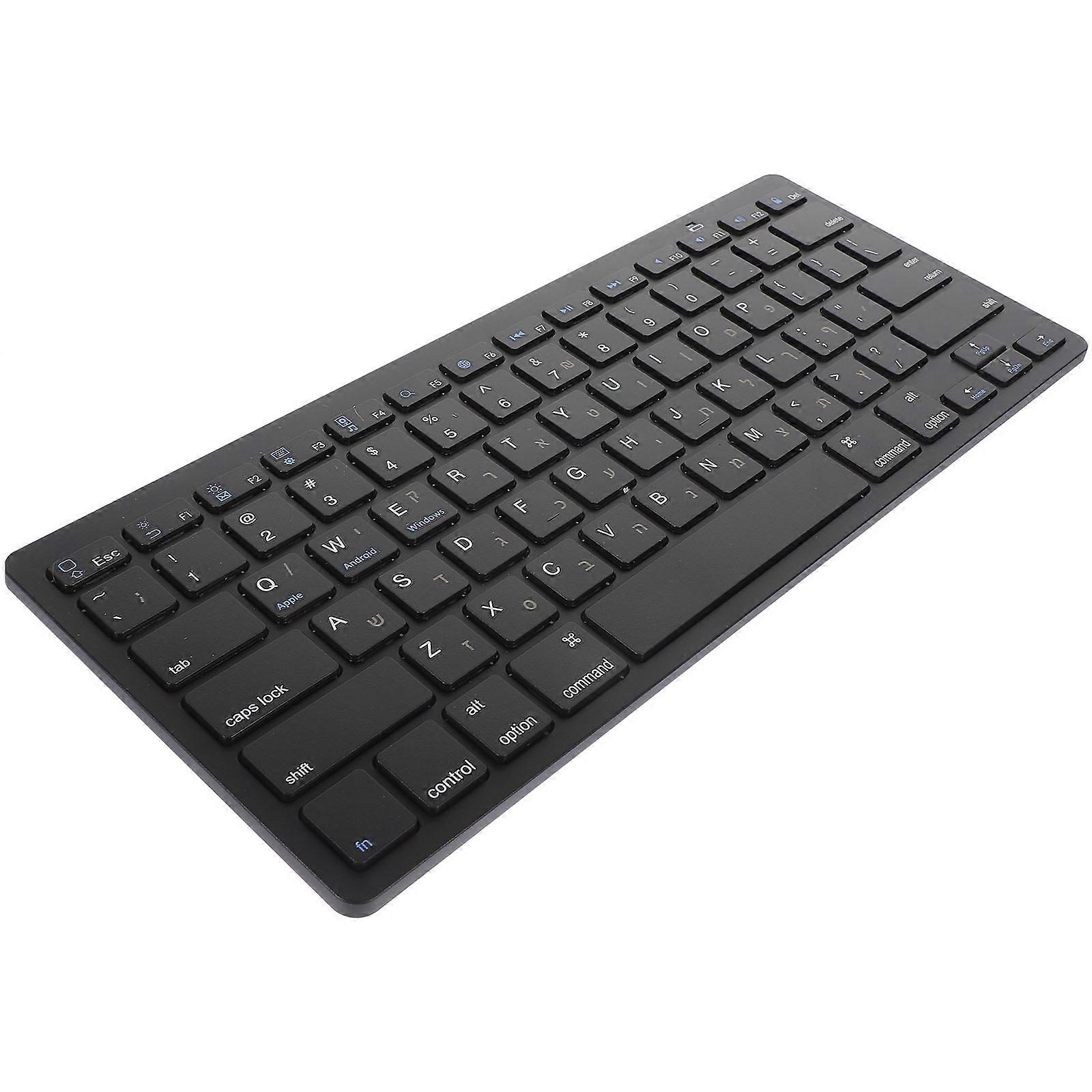 Wireless Hebrew Computer Keyboard With Low Noise Keys For Office Use In Black Color 1Pcs