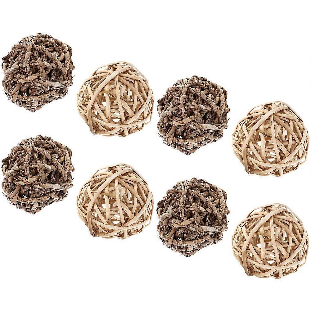 Bunny Chew Toys Straw Balls for Small Animals 32Pcs Handmade Rabbit Play Balls