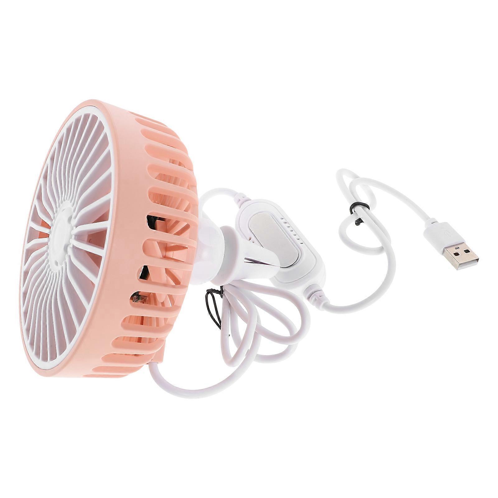 Car Vent Fan for Vehicle USB Powered 3 Speed with Light Pink Cooling