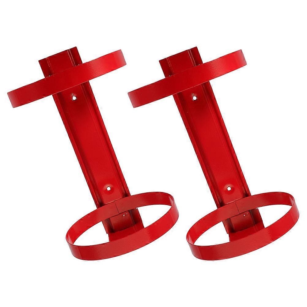 Fire Extinguisher Bracket Wall Mount 2Pcs Red Iron Quick Installation and Removal