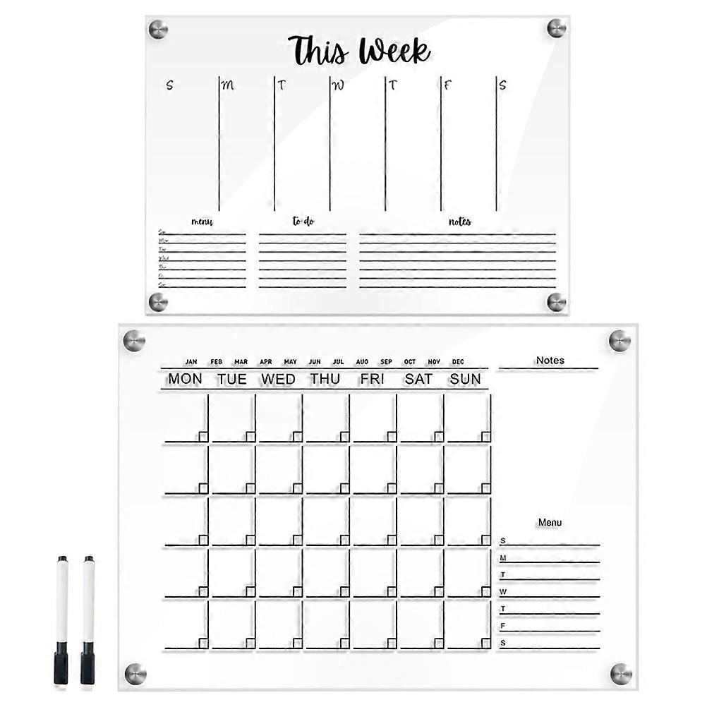 Clear Acrylic Memo Board for Dry Erase Use 4Sets Practical Students