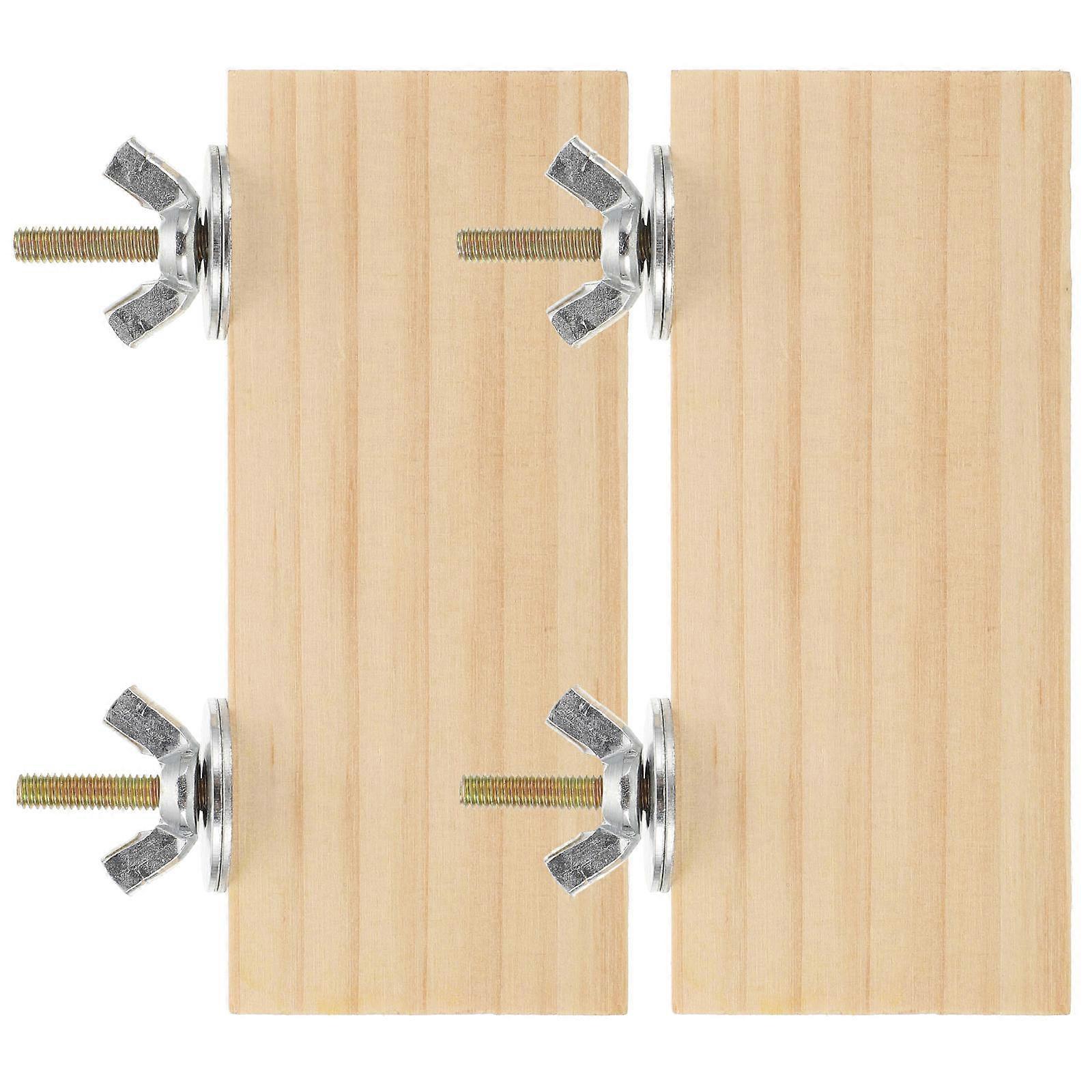 Bird Platform for Parrot Cage 8Pcs Wooden Rectangular Interesting Bird Stand