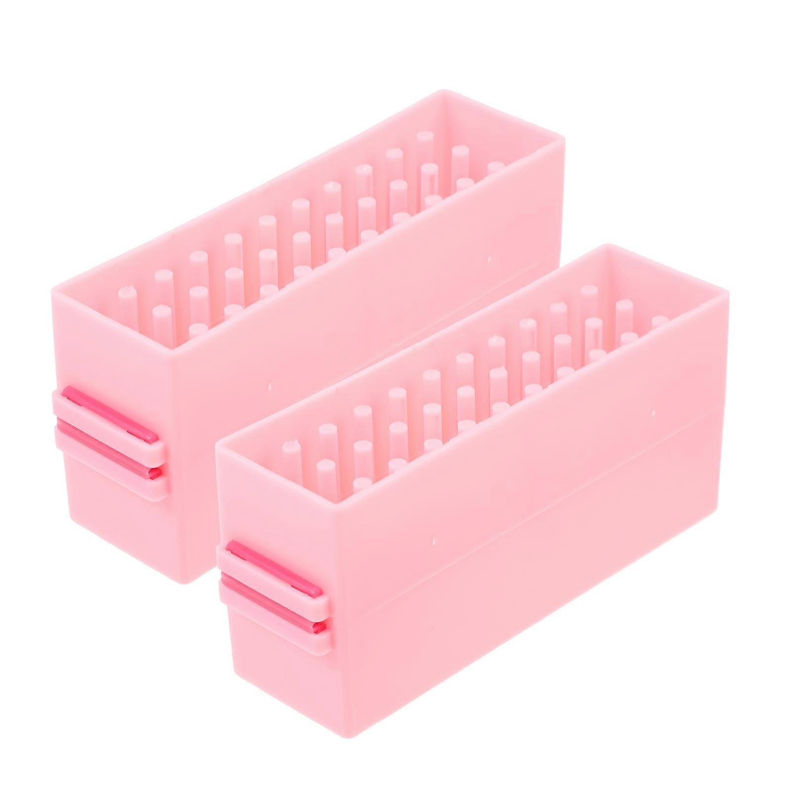 Manikyrslipbitsorganisatör Professionell Nagelsalong PP Rektangulär Praktisk Dam 5,31x1,49x2,36 tum 2-pack