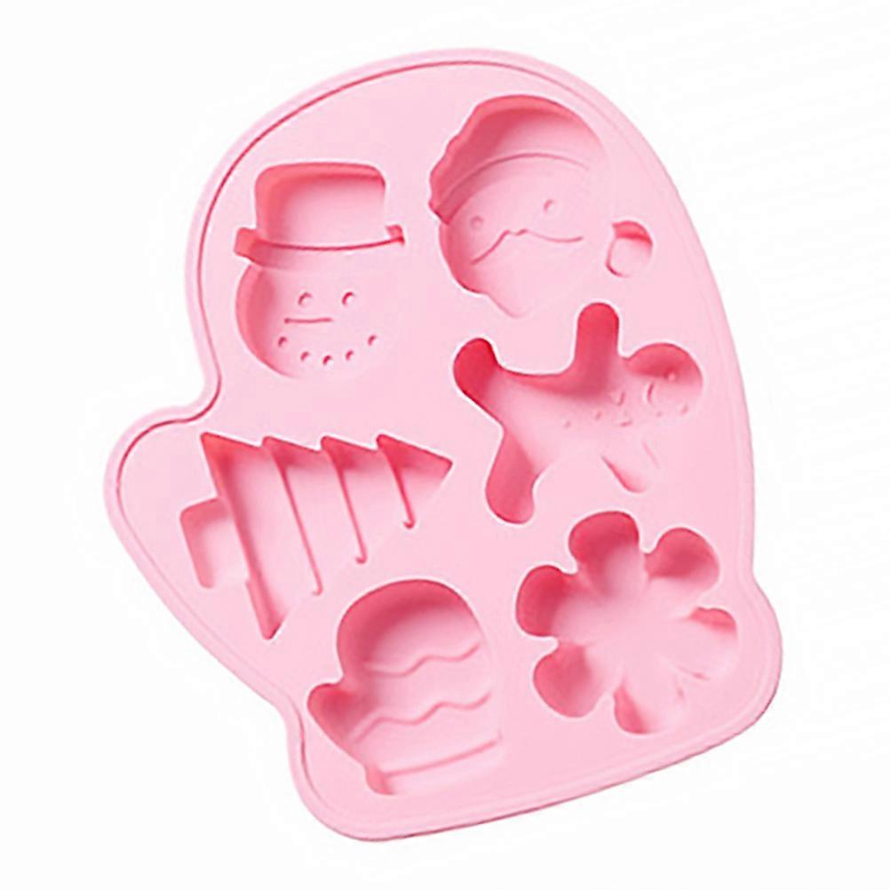 2Pcs Christmas Silicone Mold With Glove Shape Suitable For Home Baking And DIY Projects In Pink