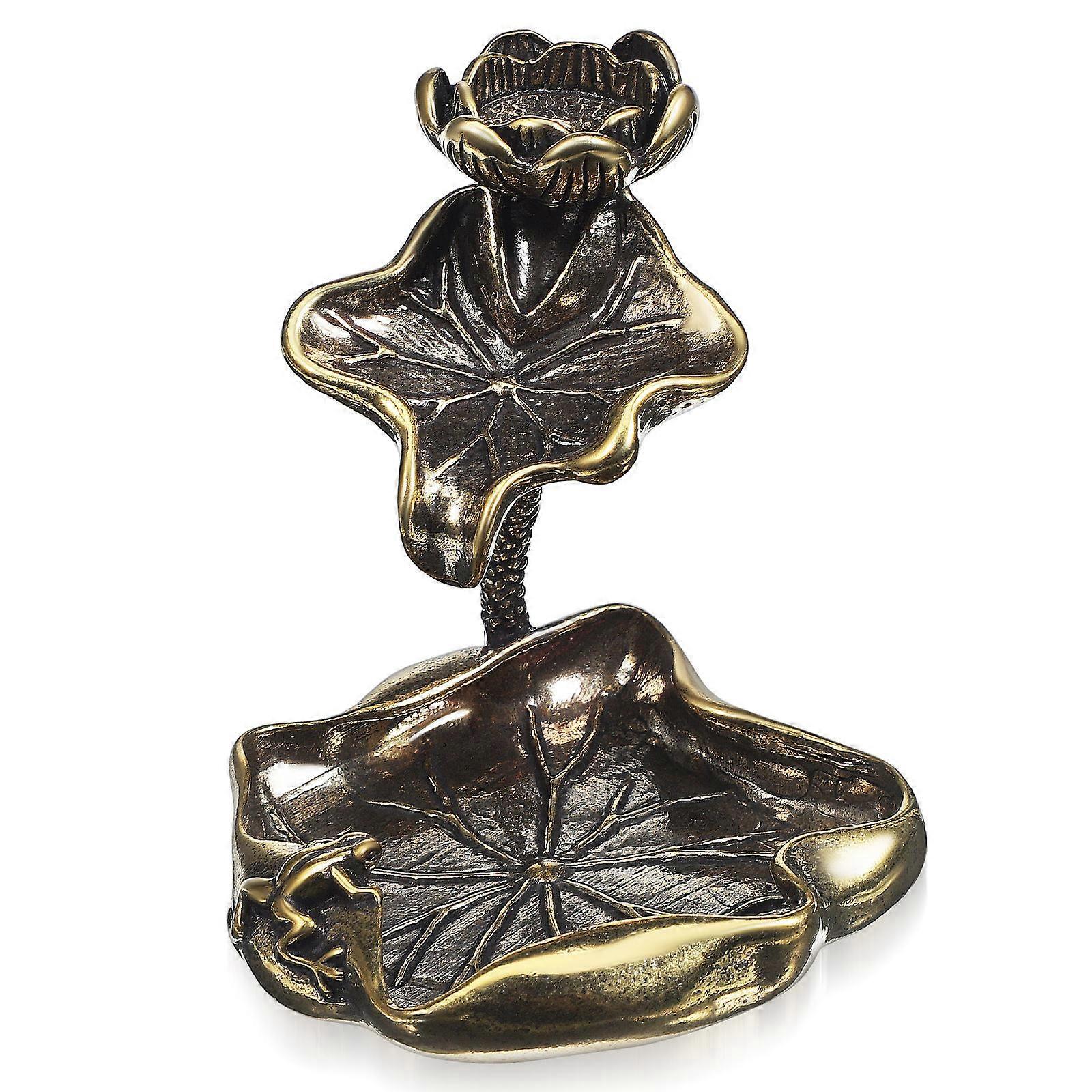 Incense Cone Holder 2Pcs Desktop Burner For Office Decor Lotus Shape Brass Craft