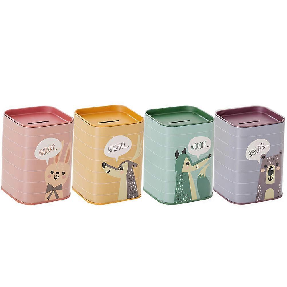 Money Pot Cartoon Pattern Piggy Bank for Storage Use 16Pcs Random Color