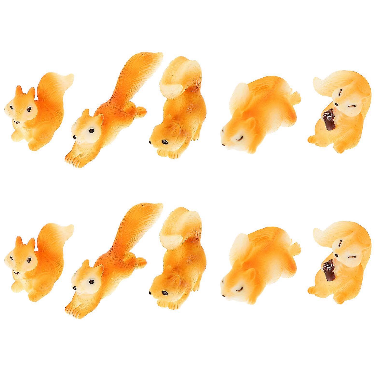 Resin Miniature Squirrel Figurine for Decoration 40Pcs Set