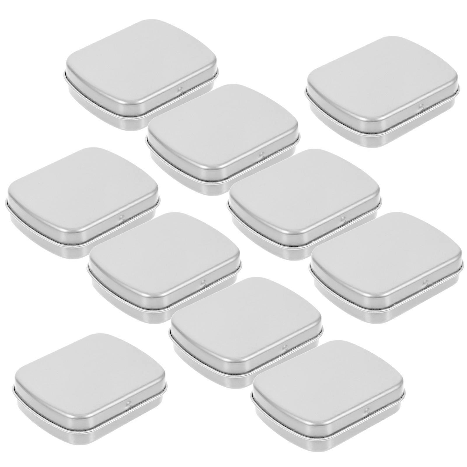 Iron Organizer Small Tin Box for Storage Use 20Pcs Portable Silver