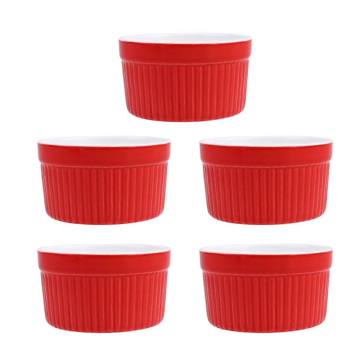 Ceramic Baking Bowl Set for Kitchen Use Red Color 10Pcs High Resistance