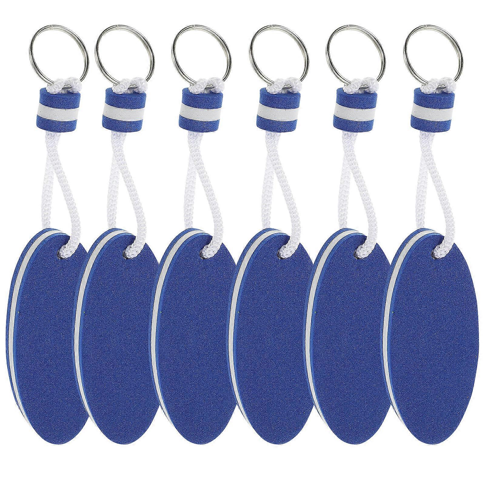 Buoyant Keychain Floating Key Ring Oval Shape EVA Material Prevent Key Loss 6Pack