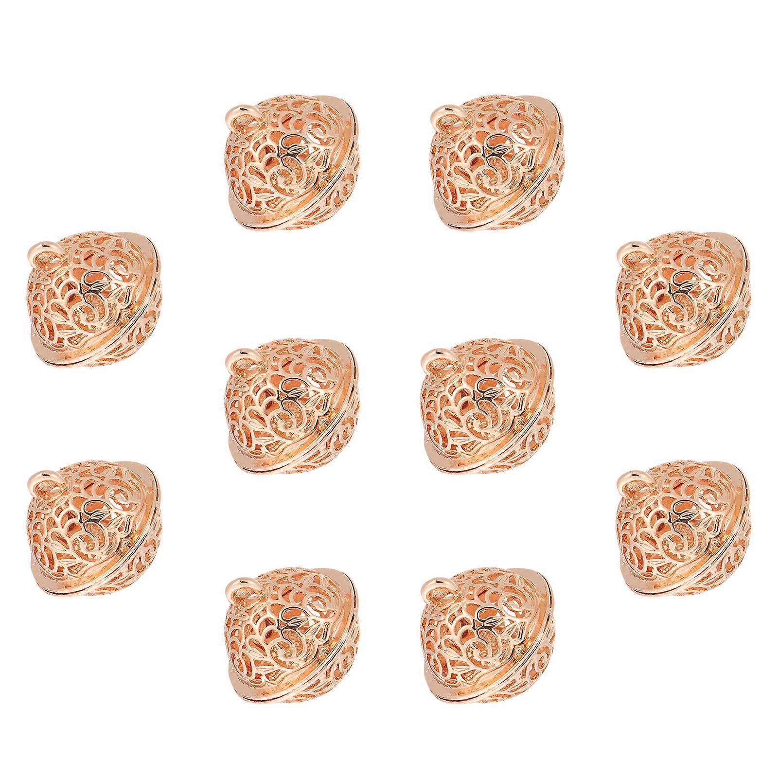 Tin Alloy Hollow Bells Golden Decoration for Craft 30Pcs Set