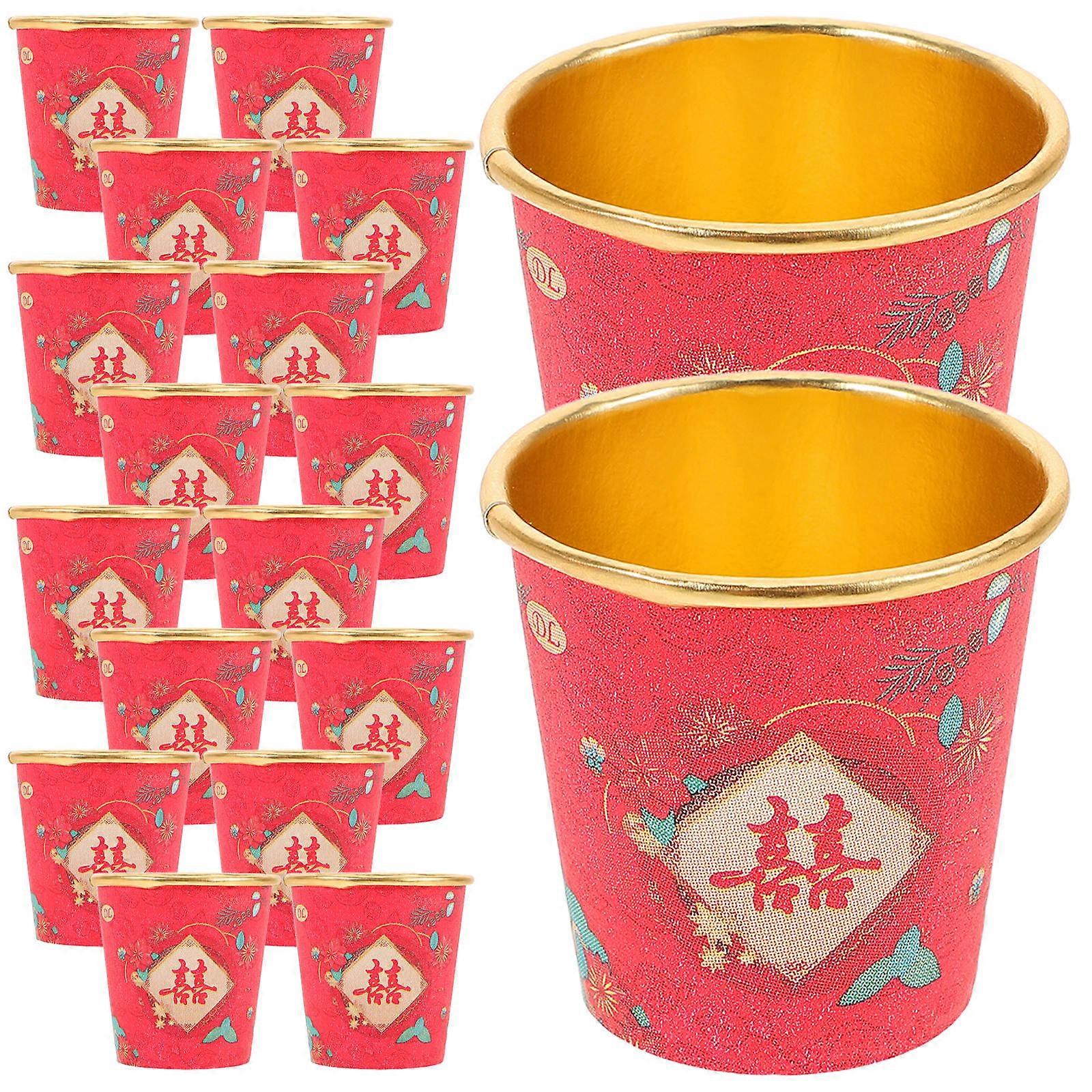 Wedding Cheer Cup Red Paper Cups for Beverage Use 100 Pieces