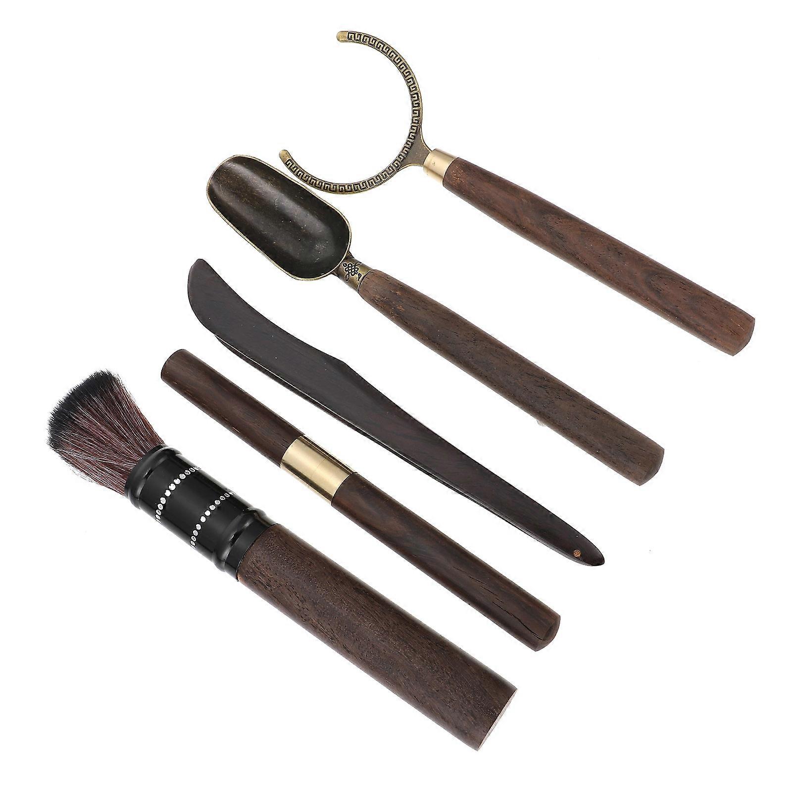 Tea Ceremony Accessories Bamboo Tea Brush Clip Fork Set 5Pcs
