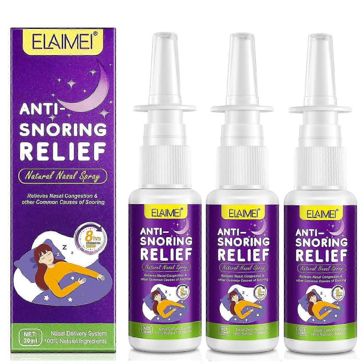 Anti Snoring Nose Spray 30ml, Natural Stop Snoring Spray, 100% Natural Anti-Snoring Solution, Effective Snoring Relief, Improves Breathing
