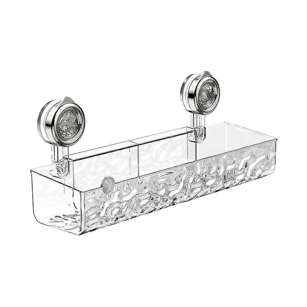 Corrugated Suction Cup Storage Holder 2025 Model Movable Shower Caddy NoDrill WallMounted Storage Shelf White Glacier Pattern