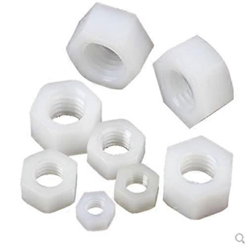 Nylon Hex Nuts DIN934 M2M12 Set For Bolts White And Black Plastic Fasteners 2050 Pcs