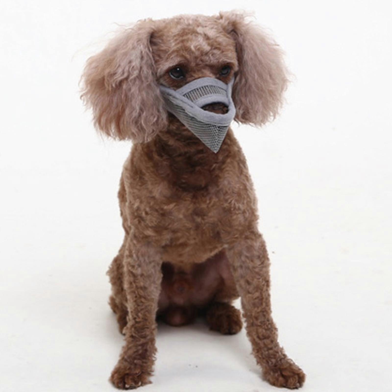 Breathable Soft Dog Muzzle for S M L Dogs Air Mesh Drinkable Adjustable Pet Mesh