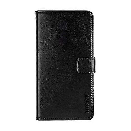 Leather Flip Wallet Case Cover With Card Slot Stand Holder Magnetic Closure Black for Motorola Moto G5 Plus