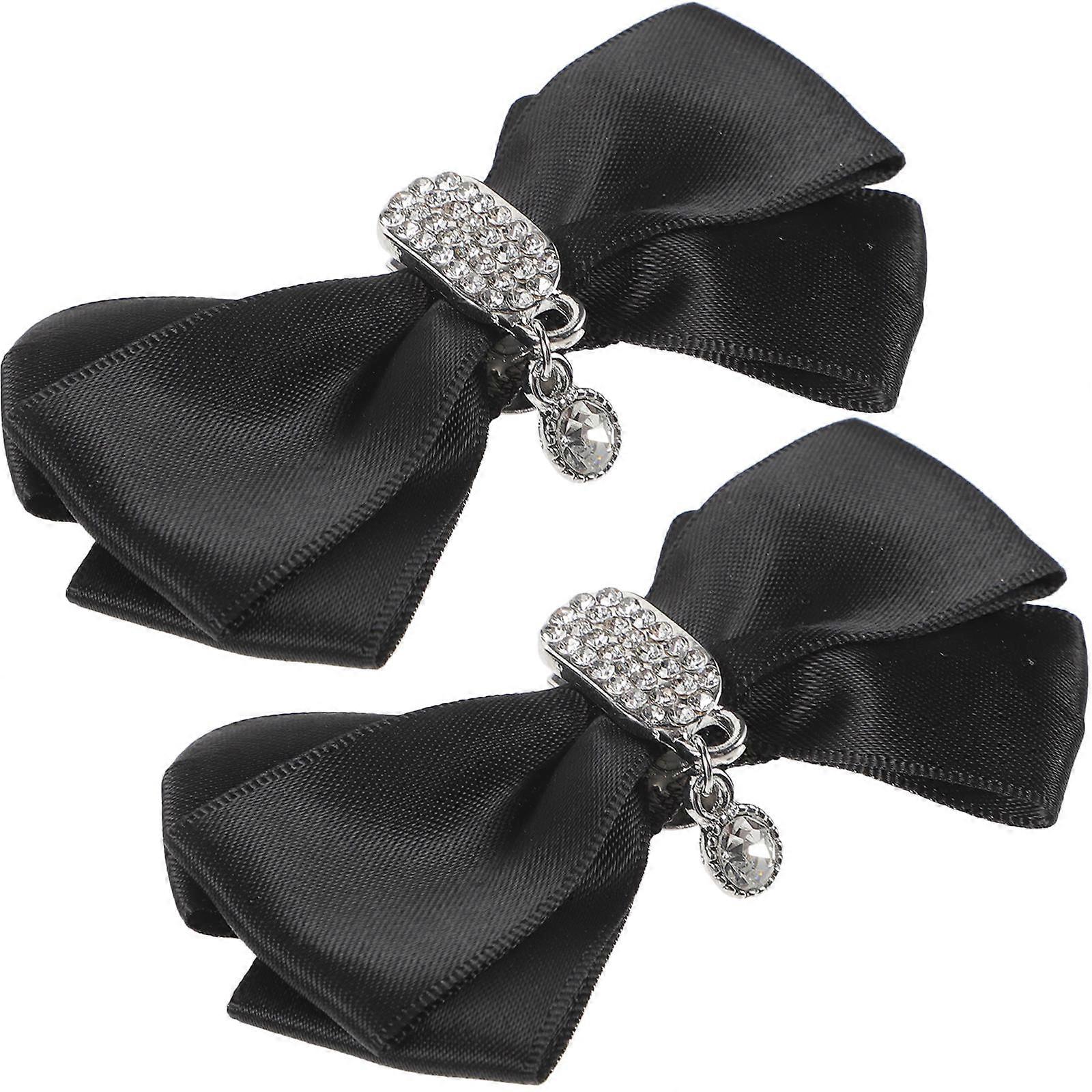 Removable Bowknot Shoe Clip with Rhinestone for Decor 3Pairs