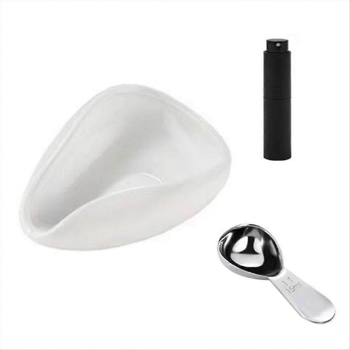 Coffee Bean Dosing Cup Spoon and Bottle Set, White