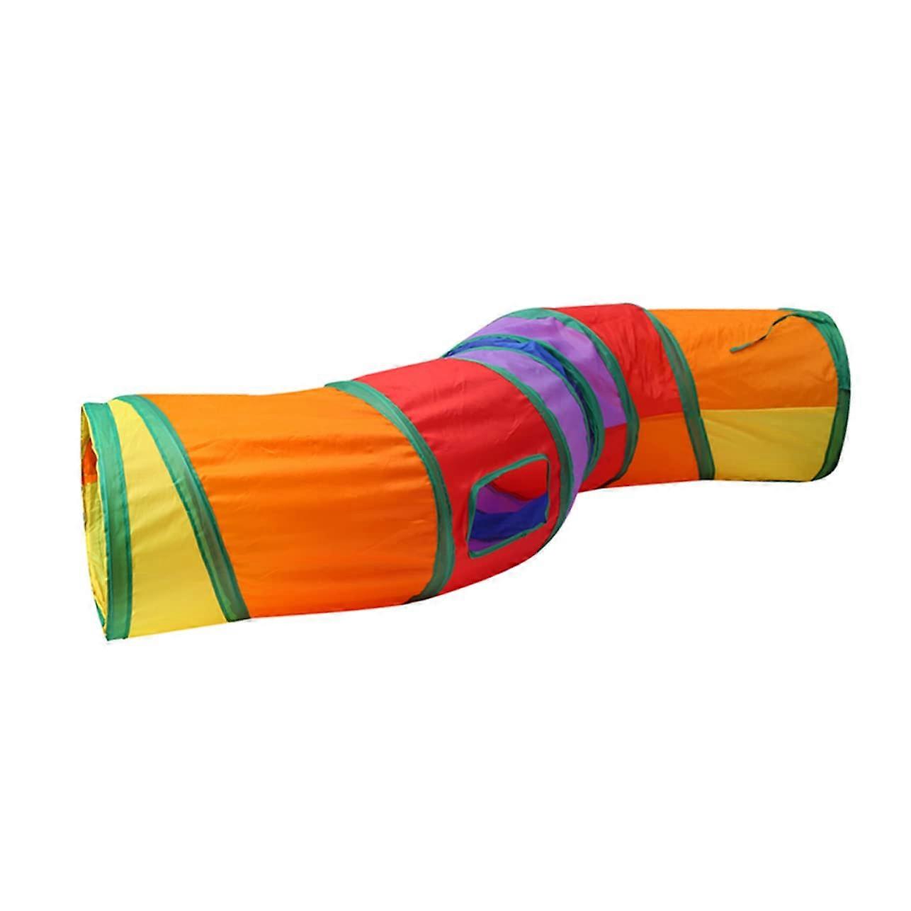 Foldable Rainbow Cat Tunnel Lightweight Durable Cat Tube For Kitten Play And Exercise Colorful Interactive Cat Toy