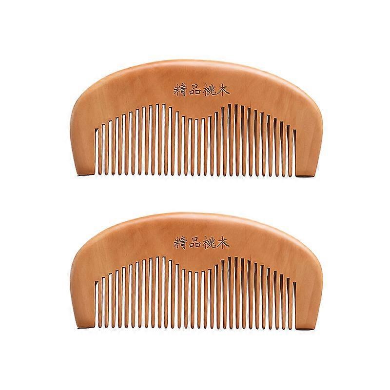 2PCS Peach Wood Comb,Hair Comb,Massage Comb