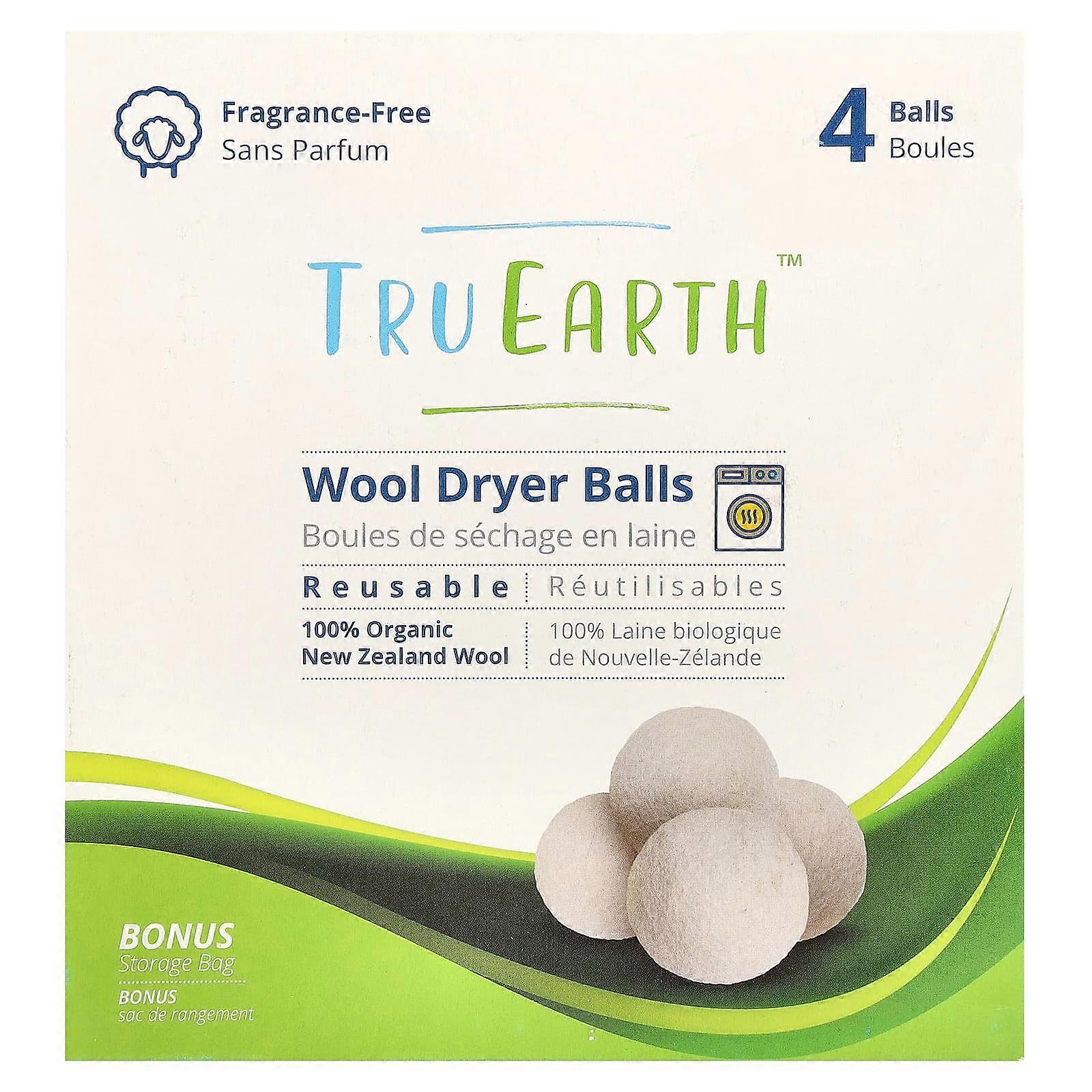 Wool Dryer Balls, Fragrance-Free, 4 Balls