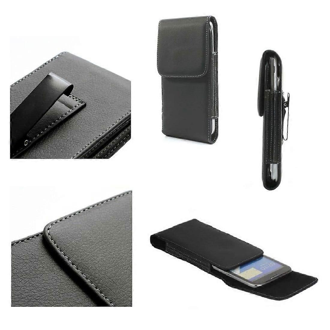 Leather Flip Belt Clip Metal Case Holster Vertical for VERTEX IMPRESS CLICK NFC (2020)