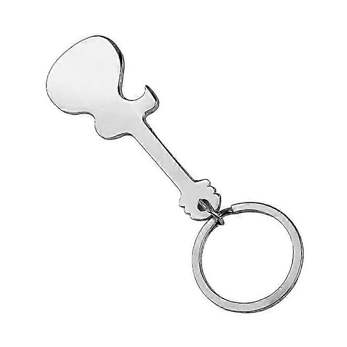 For Portable Zinc Alloy Guitar Shaped Beer Bottle Opener Bar Key Chain Ring Holder
