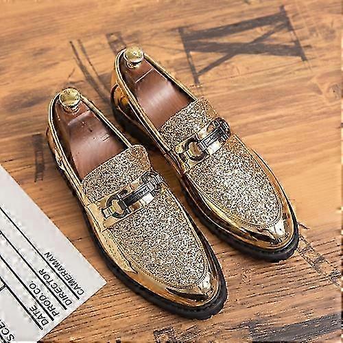 25-26 Men Fashion Thick Bottom Pointed Formal Business Leather Shoes