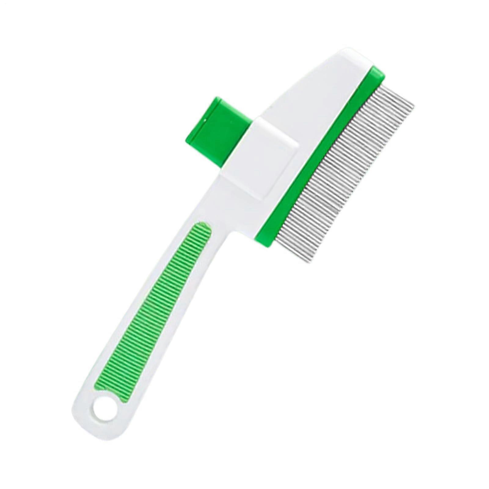 Cat Brush For Shedding Dog Grooming Tool With Release Button Tick Removal Comb For All Hair Types Cats And Dogs Green
