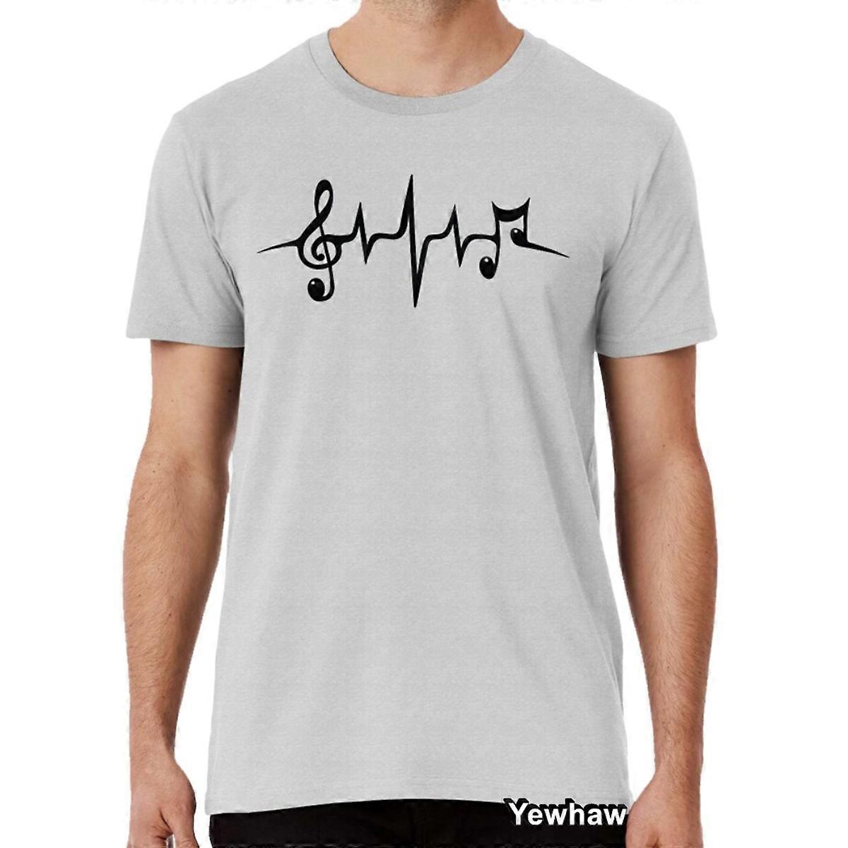 Music Pulse Heartbeat Notes Clef Frequency Wave Sound Tričko