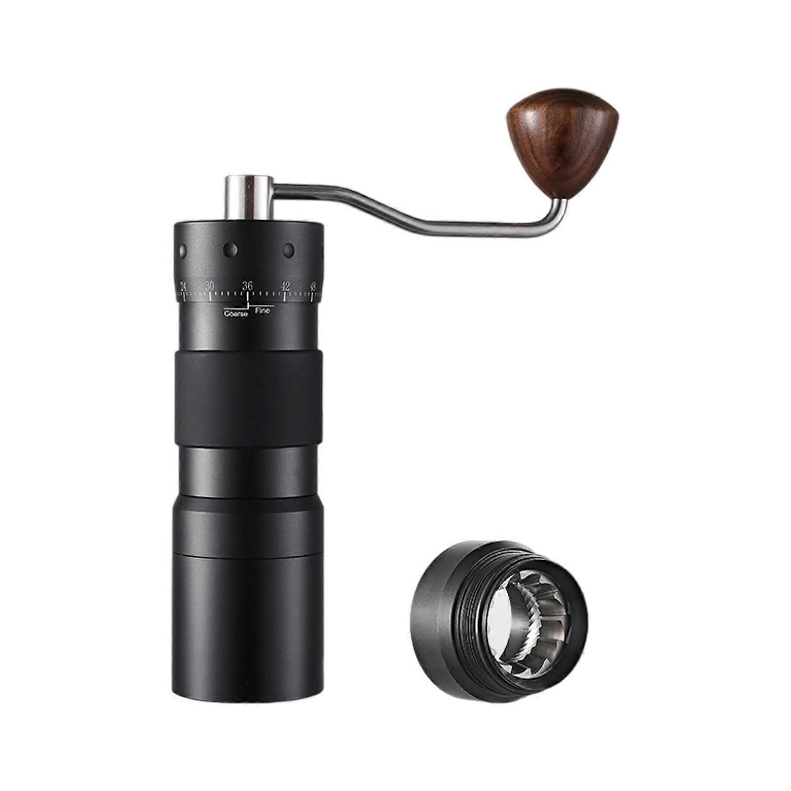 Portable Hand Cranked Coffee Bean Grinder Stainless Steel Manual Burr Mill With Adjustable Setting For Espresso  Gray