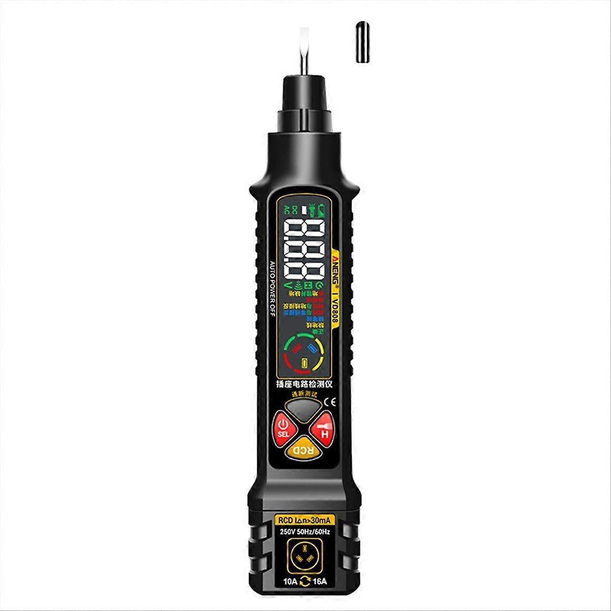 VD808 Digital Socket Tester Circuit Breaker Finders Voltage Measurement Leakage Polarity Leakage N