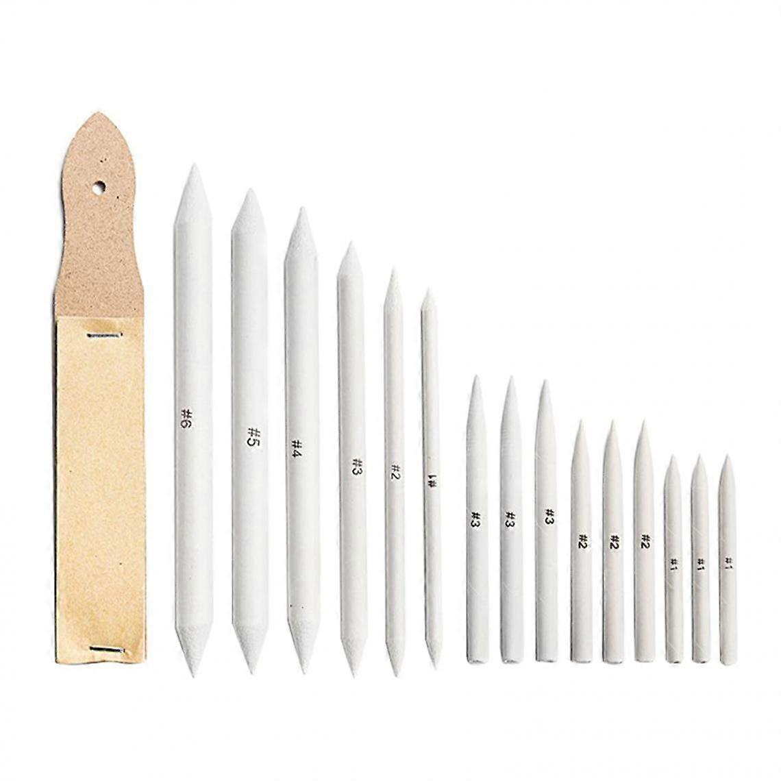 16 Pieces Blending Stems for Drawing Blending Pencils Sketch Drawing Tools with Sandpaper Pencil Sharpener Blender Drawing