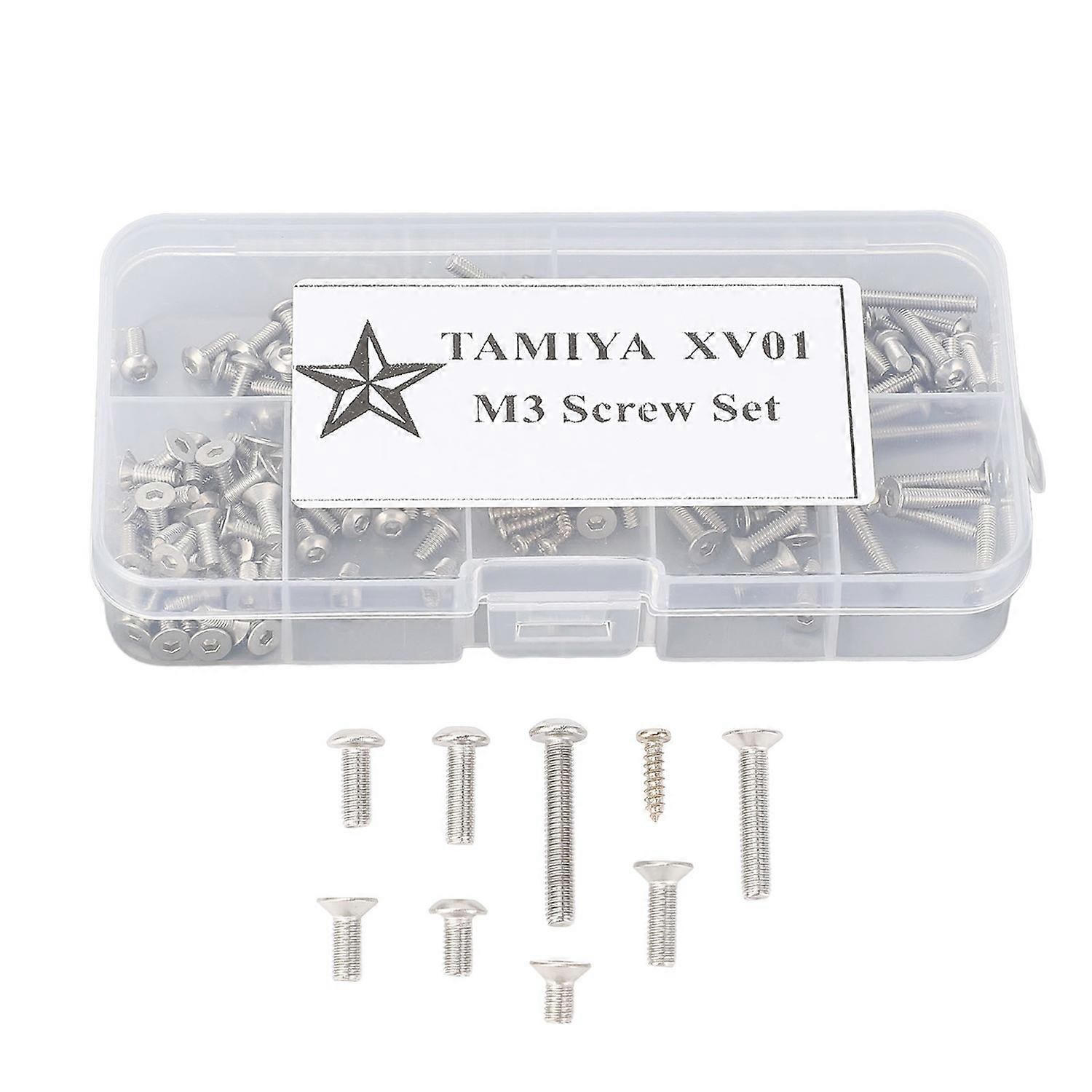 103pcs M3 Screw Assortment Kit Stainless Steel Precise Fit Rust Resistant M3 Hex Socket Head Screws 