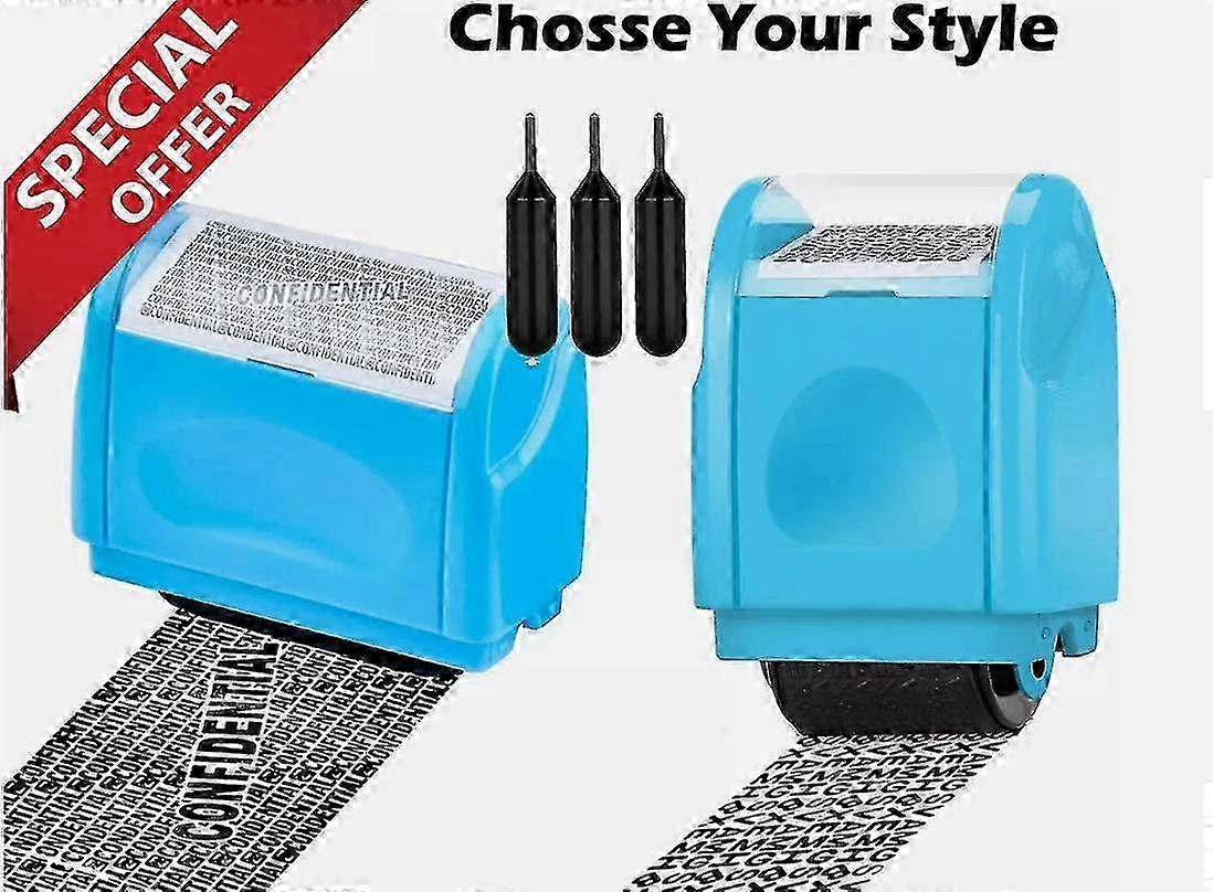 Address Blocker Stamp, Wide Roller Stamp,Including 3-Pack Refills Confidential