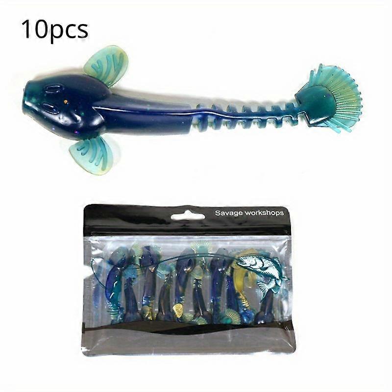 10 יחידות פיתיונות דיג סיליקון רך וריאליסטיים - משפרים את קצב התפיסה עם עיצוב ביוני לדיג במים מתוקים ומלוחים - ללא עופרת, נרתיק