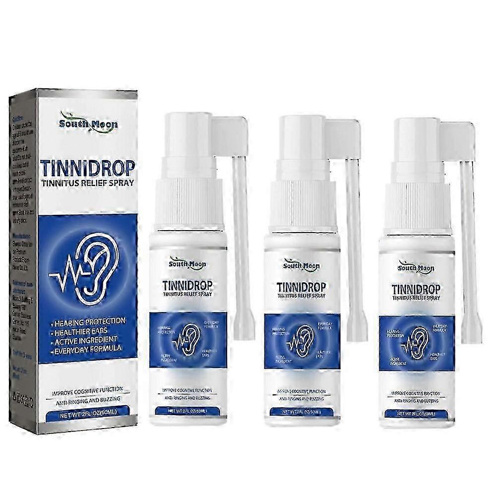 1-3 قطع TinniDrop بخاخ تخفيف طنين الأذن 60 مل تليين شمع الأذن النظيف انسداد قناة الأذن تحسين الاستماع طنين الصمم