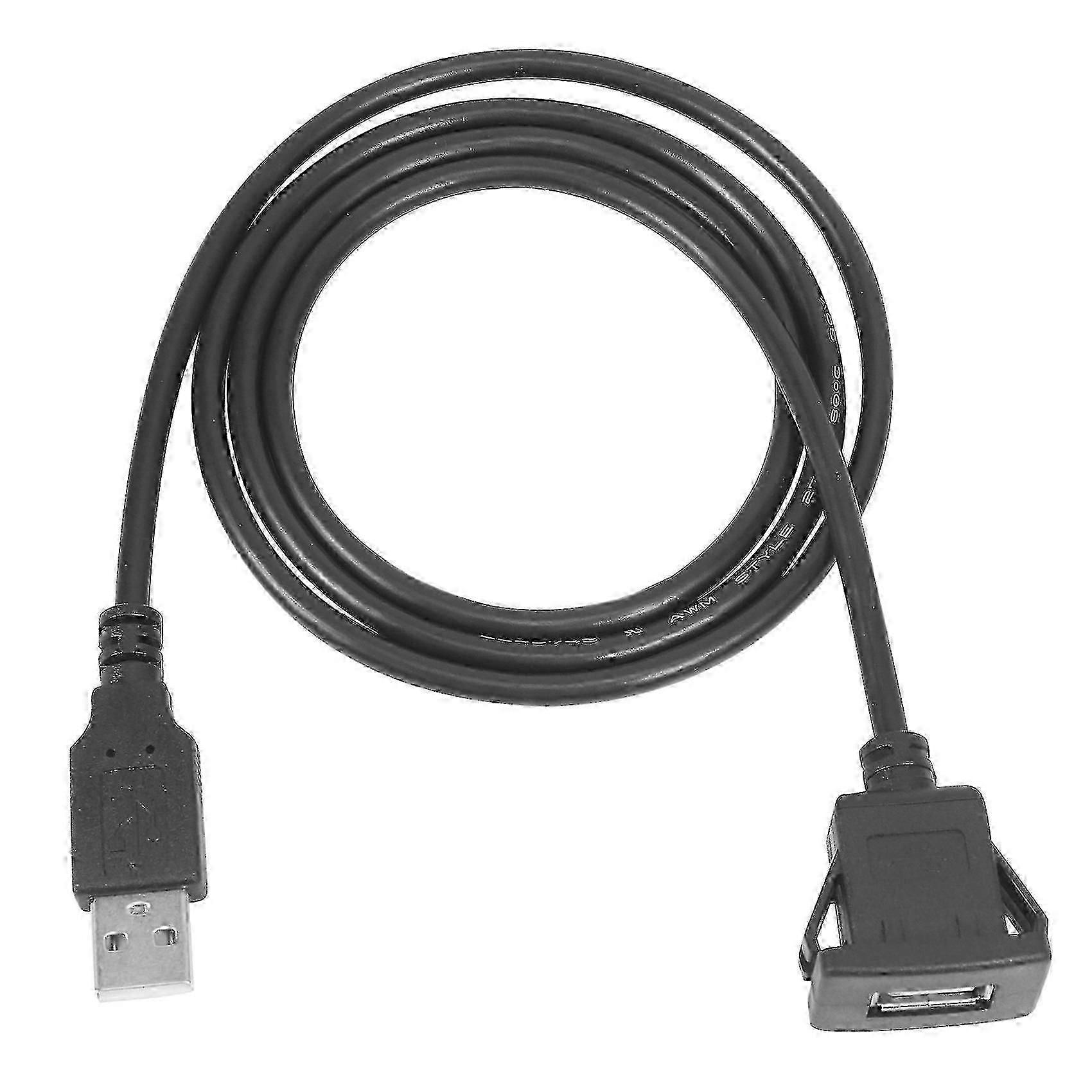 Car Dash board Flush Mount USB Male to Female Socket Extension Panel Cable 1M