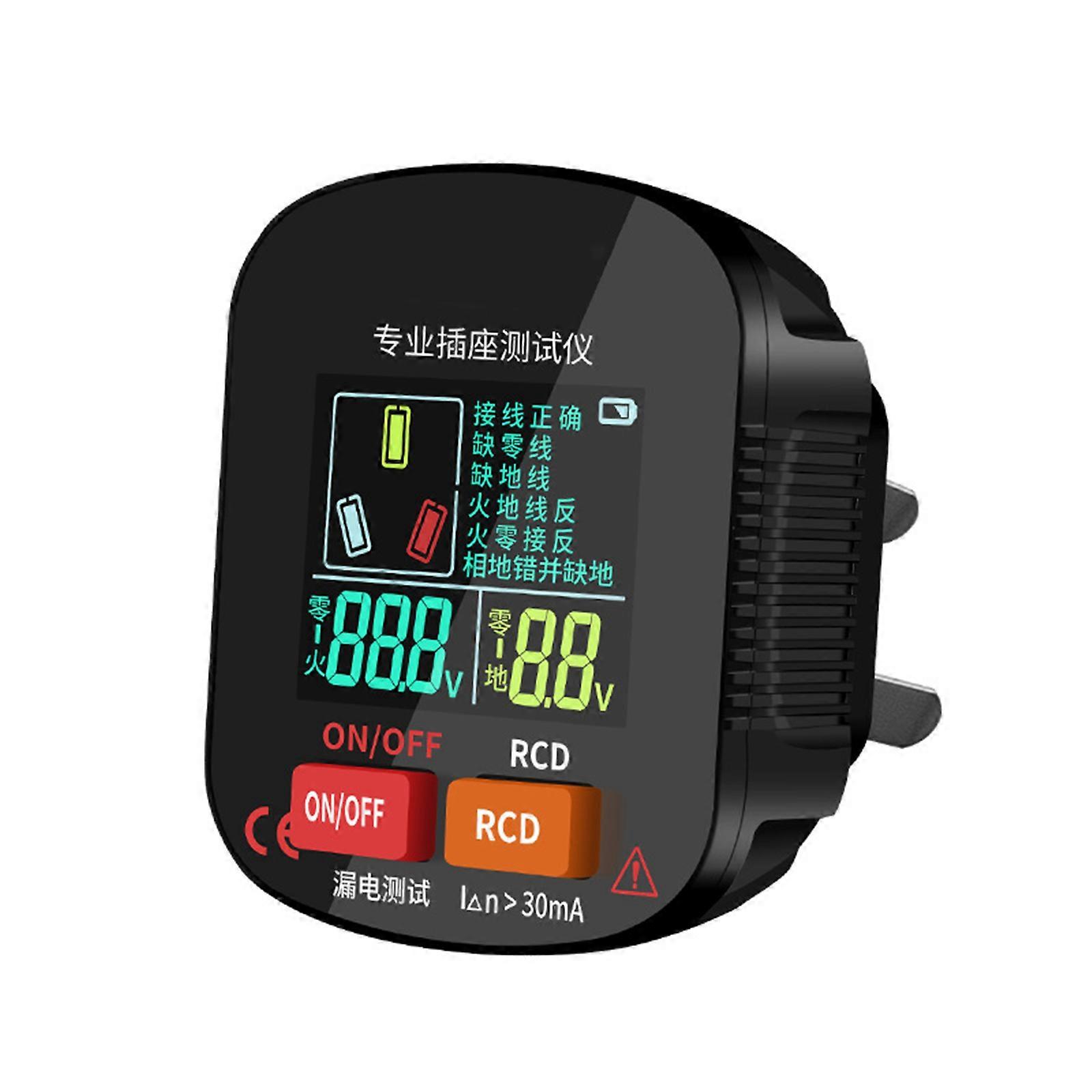 ABS Construction Socket Diagnostic Tool with Real Time Sound Alerts & Live/Neutral Detection Electrical Outlet Analyzers Multicolor