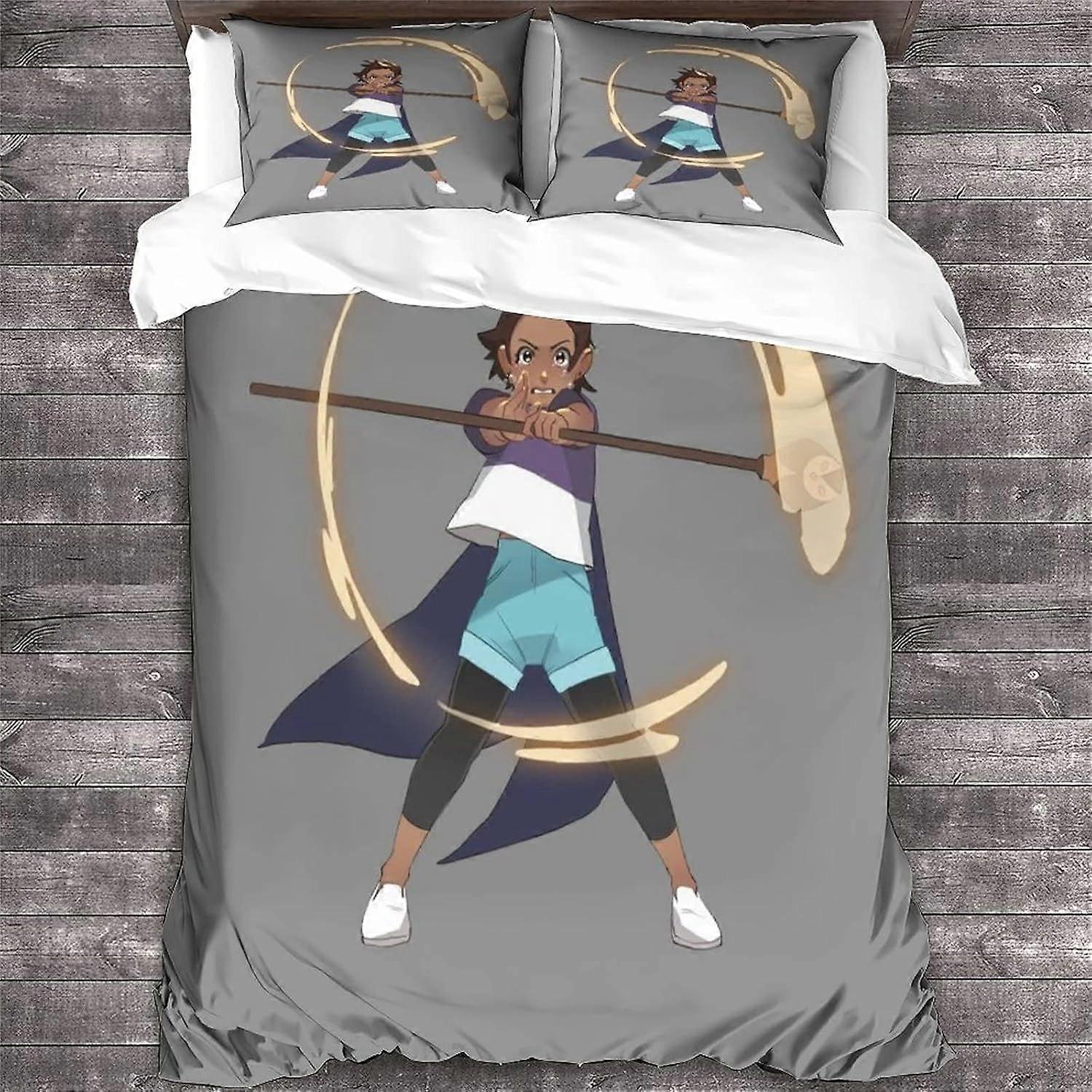 NOOFIE The Owl House Style 3D Digital Print Animação Bedding Sets Animation Print Duvet Cover Sets Soft Microfiber 3Pcs Capa de Colcha com Zíper Closu