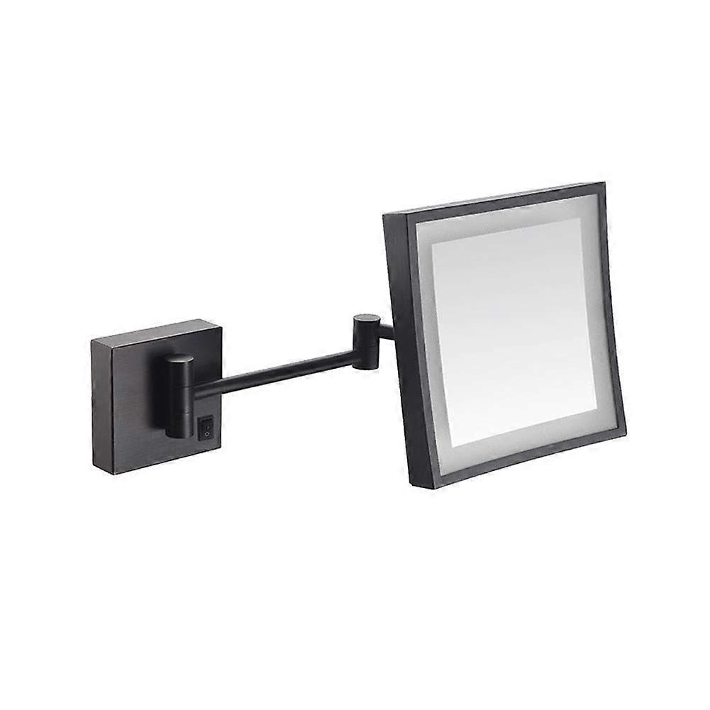 Wall Mounted Makeup Mirror with 3X Magnification, Square Extendable Vanity Mirror, Builtin Lithium Battery (Color 5)
