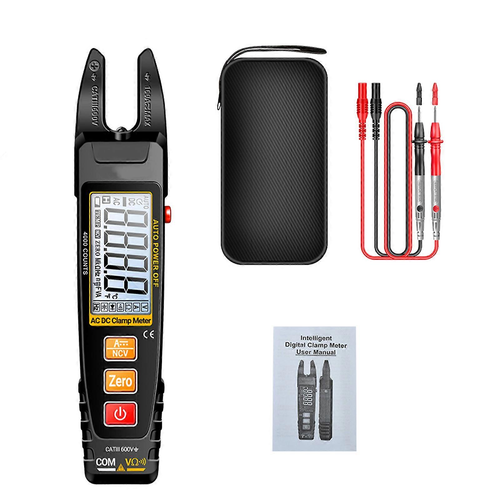 Professional Intelligent Electric Clamp Multimeter Capacitance Resistance Testers with Large Screen & Data Hold Function Multicolor